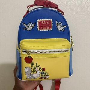Loungefly Blue and White Backpack with Disney Print